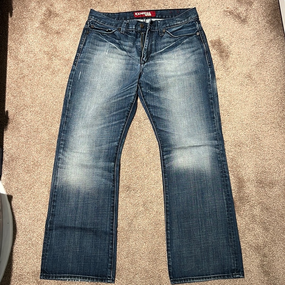 Vintage express slim fit low rise boot cut ROCCO 32X30 pet/smoke free